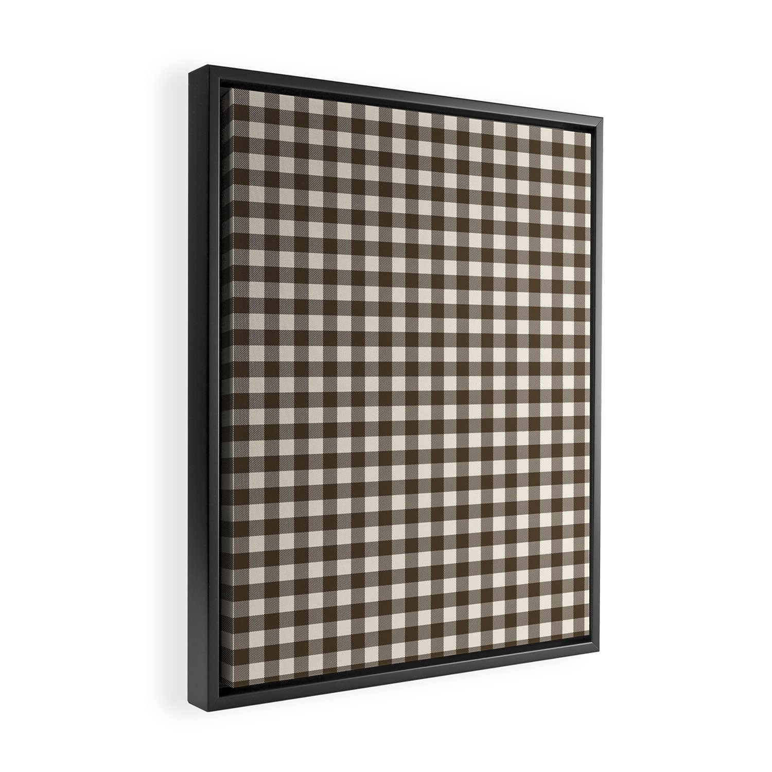 brown gingham Framed Canvas Print Gallery Image 2