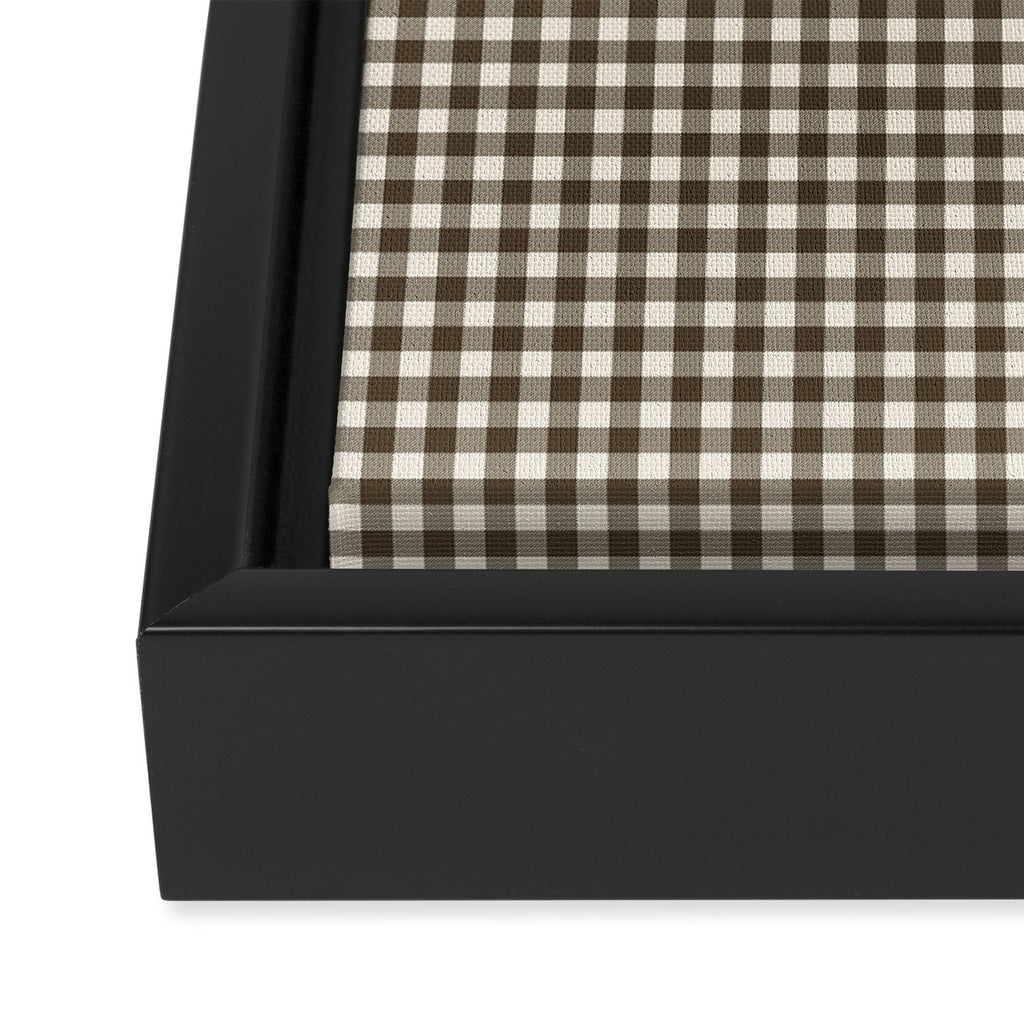 brown gingham Framed Canvas Print Gallery Image 3