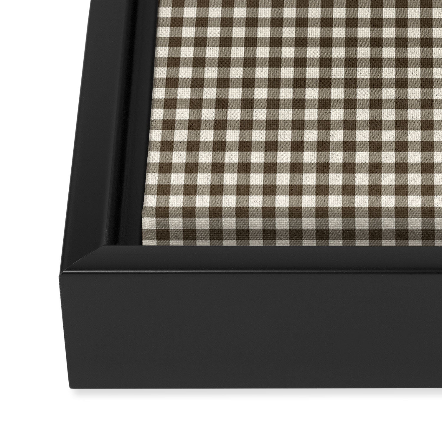 brown gingham Framed Canvas Print Gallery Image 3