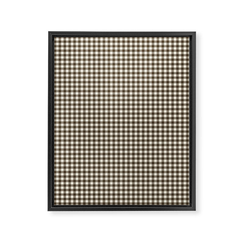 brown gingham Framed Canvas Print Gallery Image 8