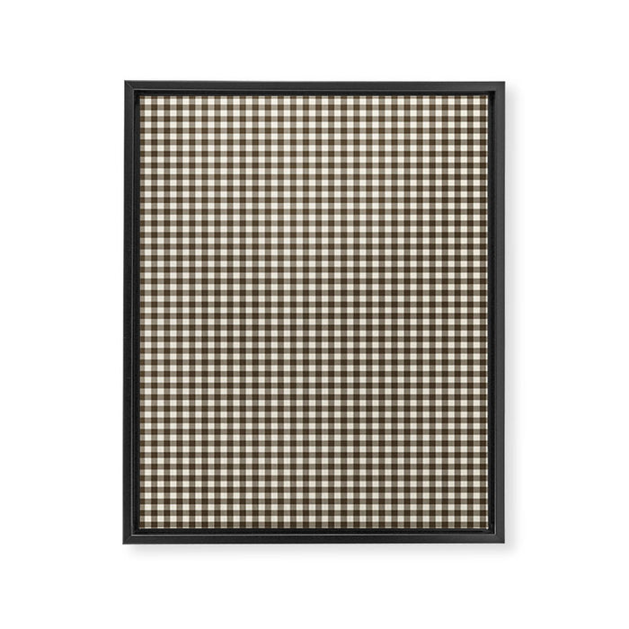 brown gingham Framed Canvas Print Gallery Image 1