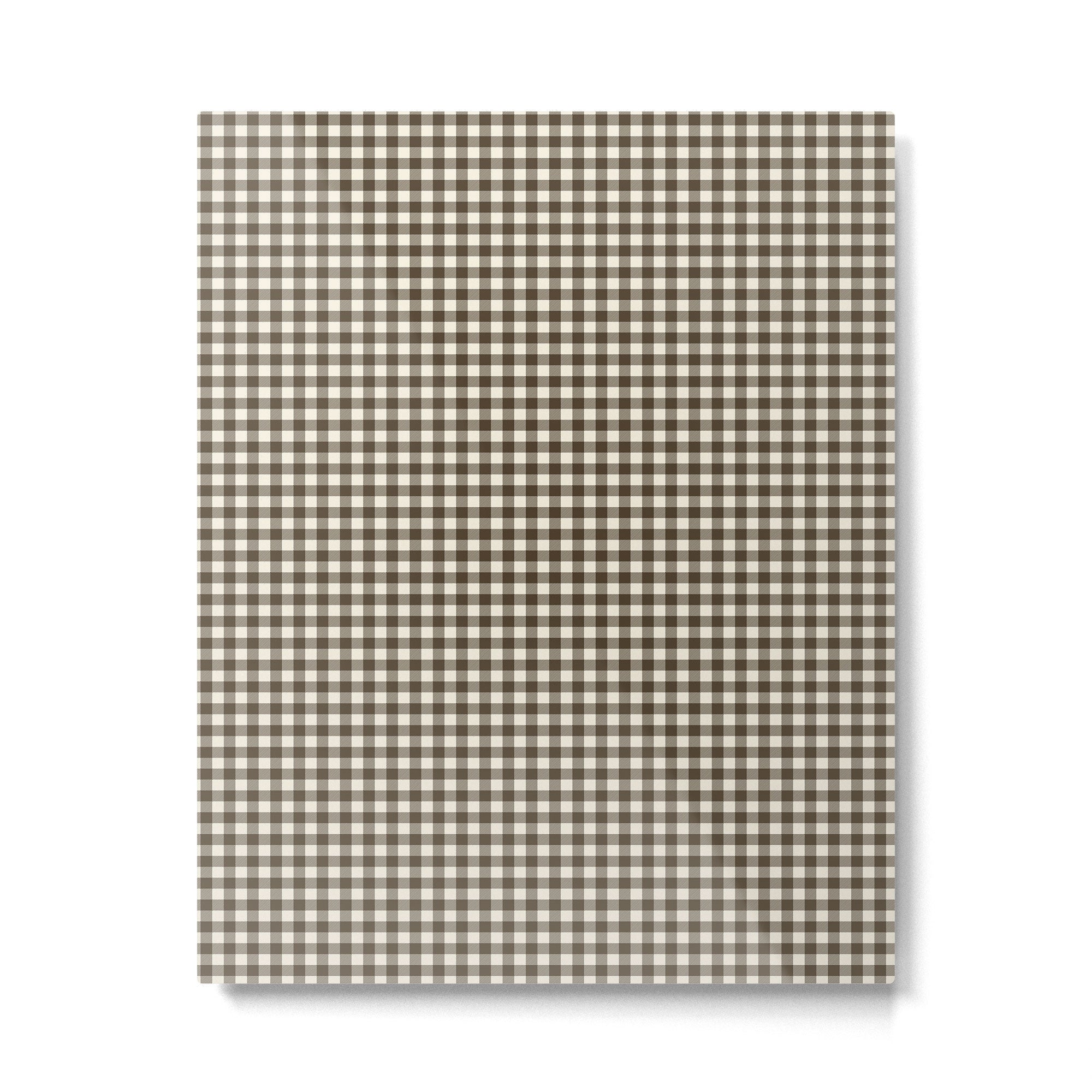 brown gingham Metal Print Gallery Image 6