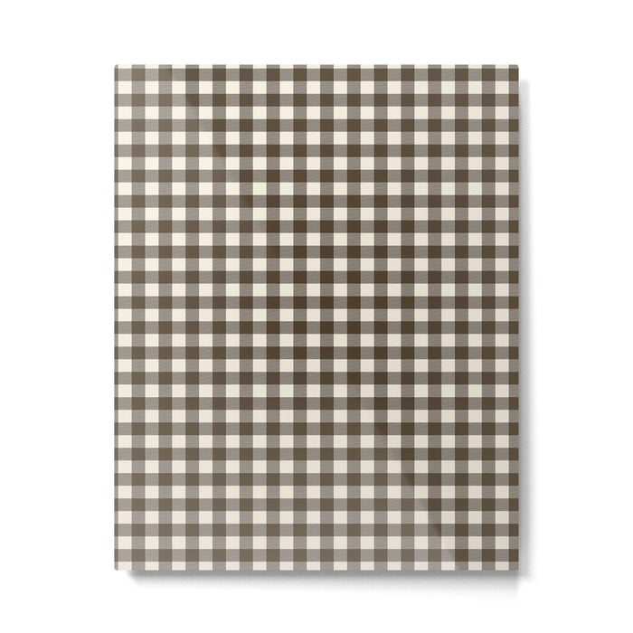 brown gingham Metal Print Gallery Image 1