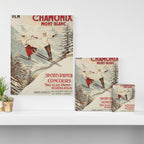Chamonix Mont Blanc Vintage Ski Poster Canvas Print Gallery Image 3