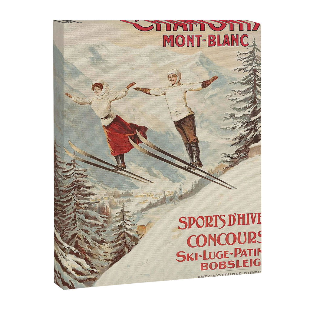 Chamonix Mont Blanc Vintage Ski Poster Canvas Print Gallery Image 6