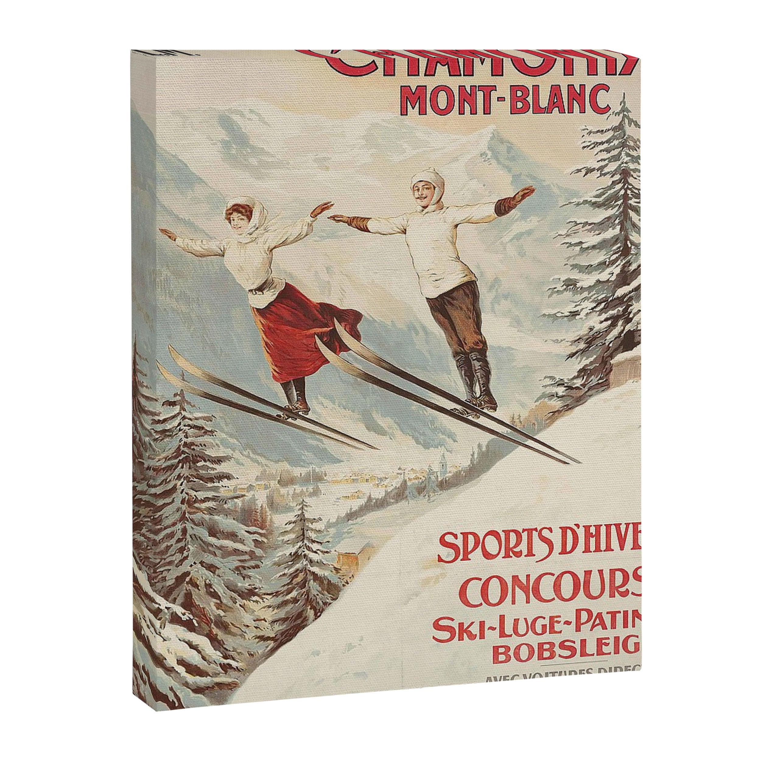 Chamonix Mont Blanc Vintage Ski Poster Canvas Print Gallery Image 6