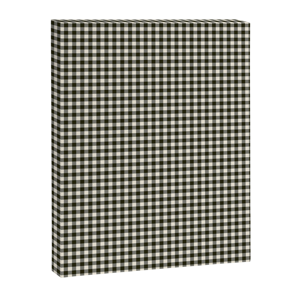 Dark Black Gingham Canvas Print Gallery Image 8