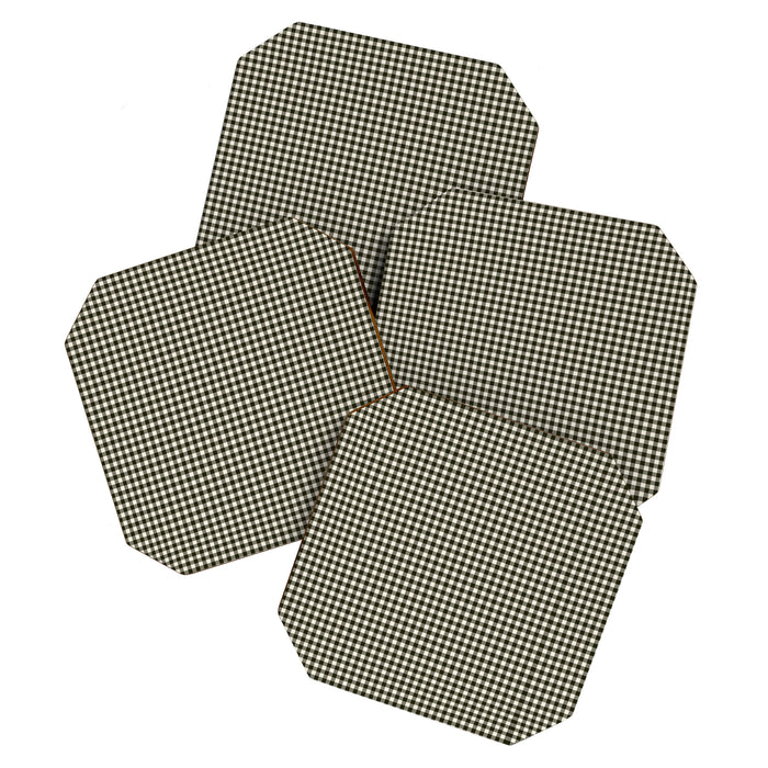 Dark Black Gingham Coaster Gallery Image 1
