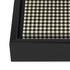 Dark Black Gingham Framed Canvas Print Gallery Image 3