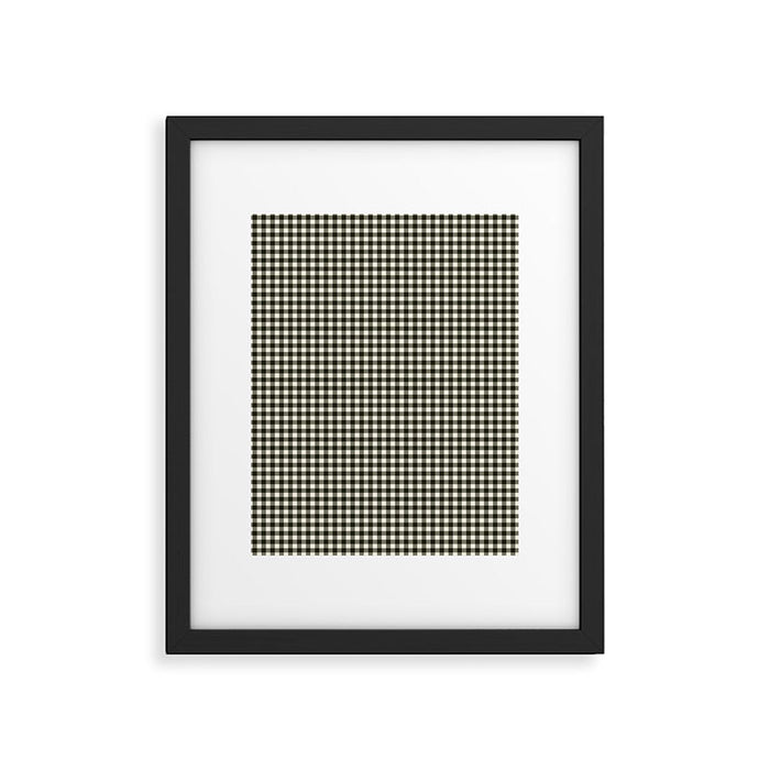 Dark Black Gingham Framed Art Print Gallery Image 1