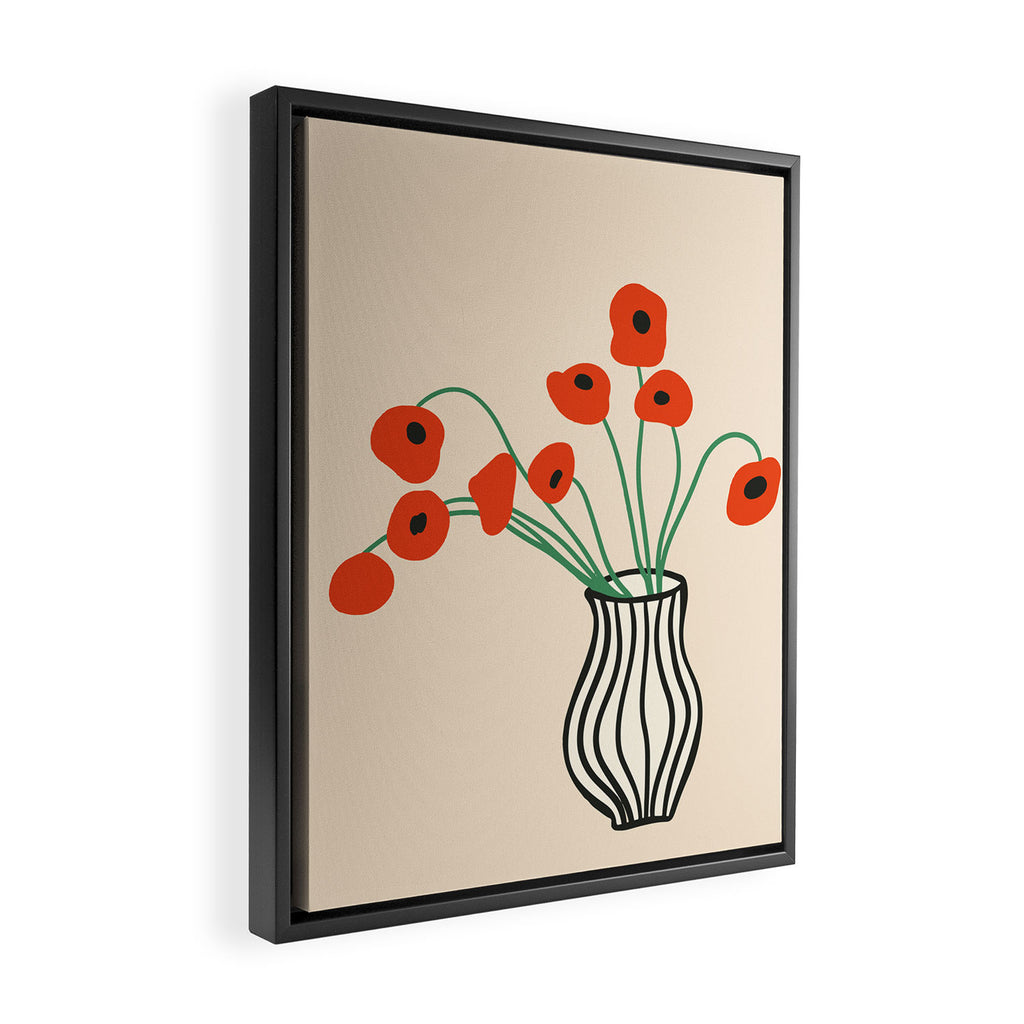 Flowers in Vase  Framed Canvas Print Gallery Image 2