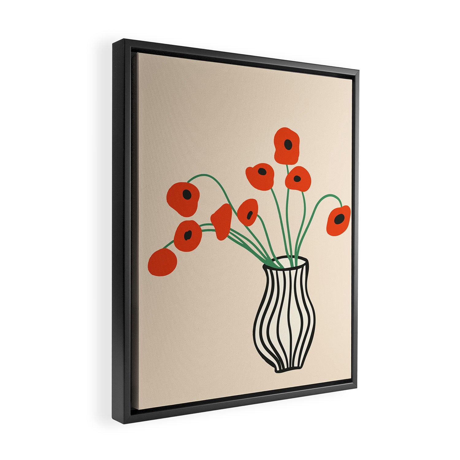 Flowers in Vase  Framed Canvas Print Gallery Image 2