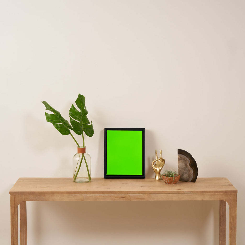 fluorescent neon green Framed Canvas Print Gallery Image 4