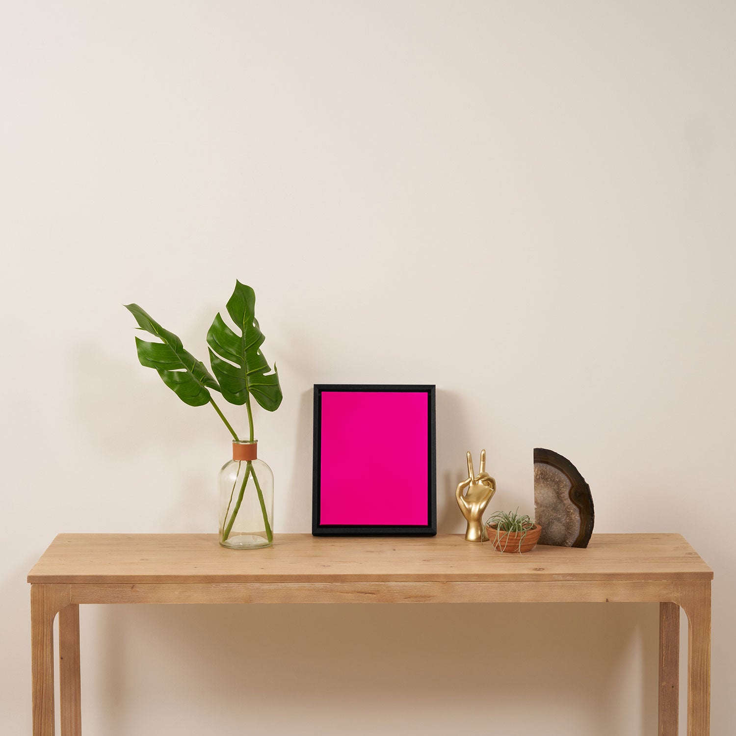 Fluorescent Pink Framed Canvas Print Gallery Image 4