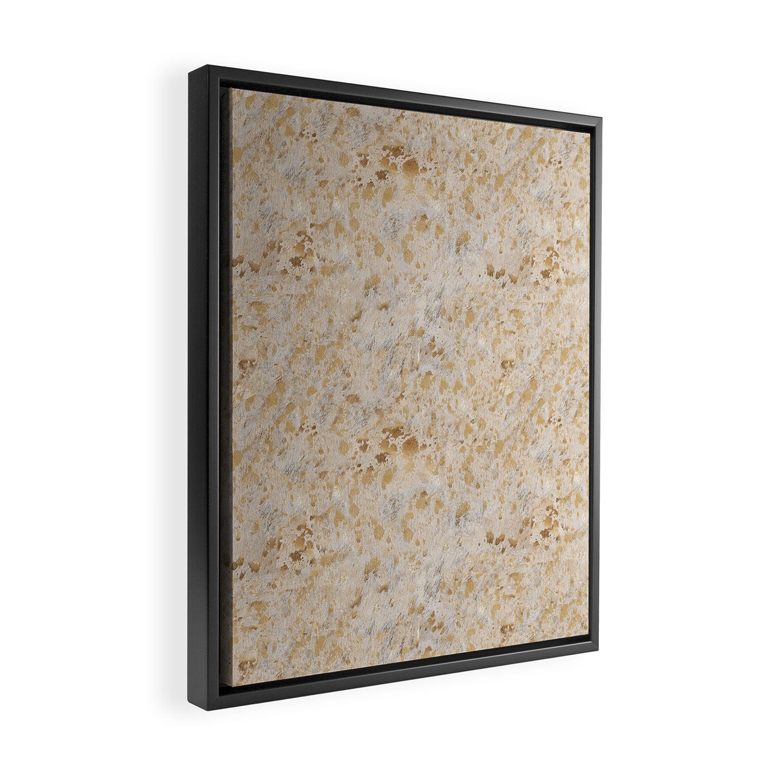 Gold cowhide Faux Cow Hide Metallic Print Framed Canvas Print Gallery Image 2