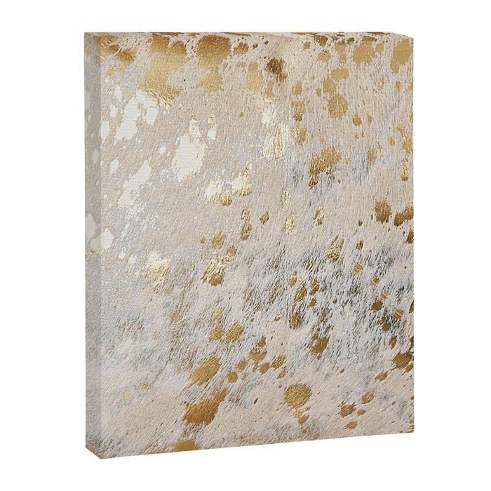 Gold cowhide Metallic Canvas Print Gallery Image 1