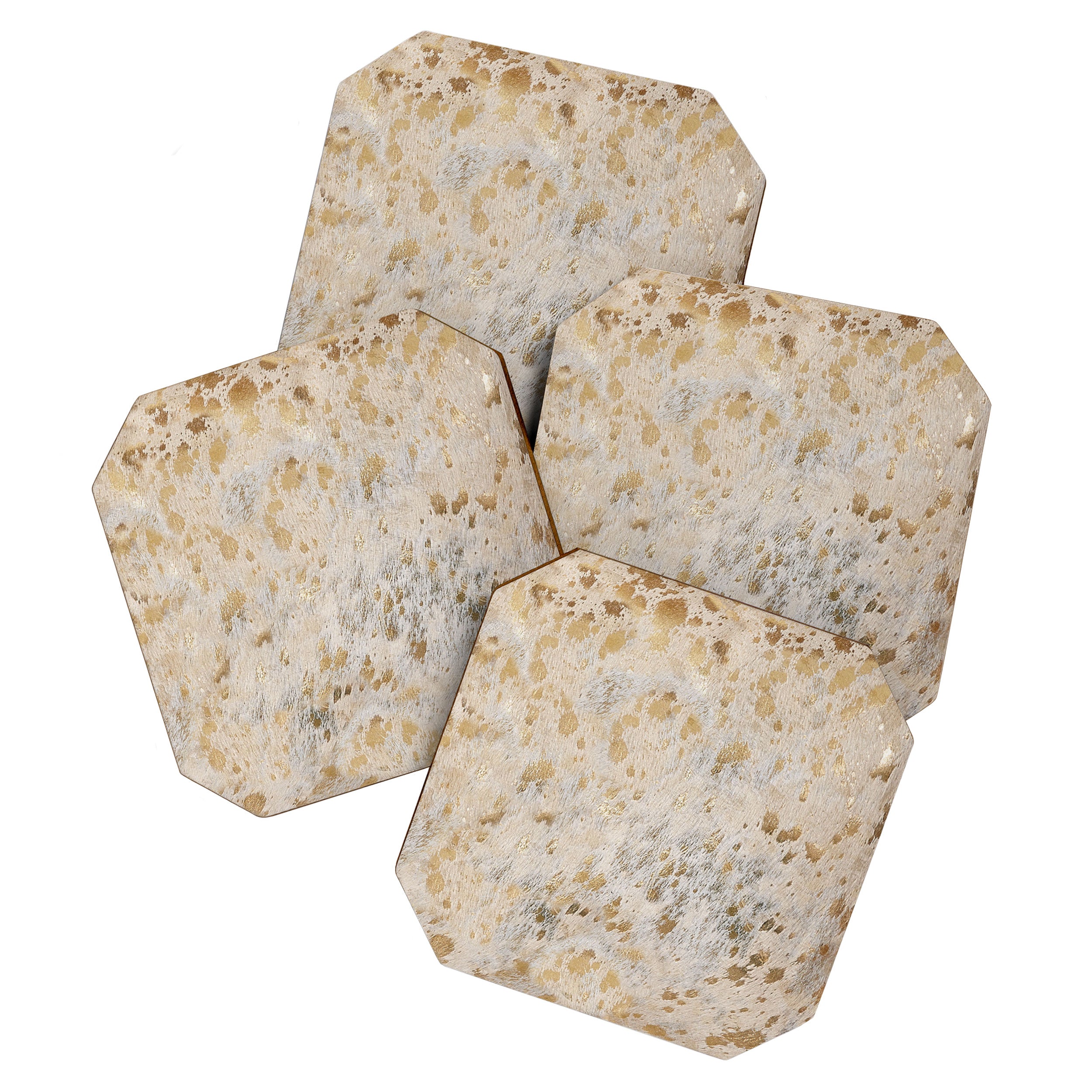 Gold Hide gold cowhide Coaster Gallery Image 1