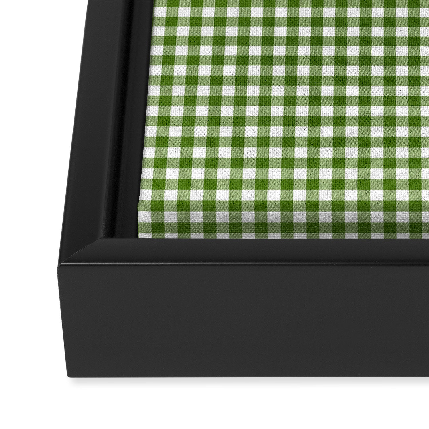 green gingham Framed Canvas Print Gallery Image 3