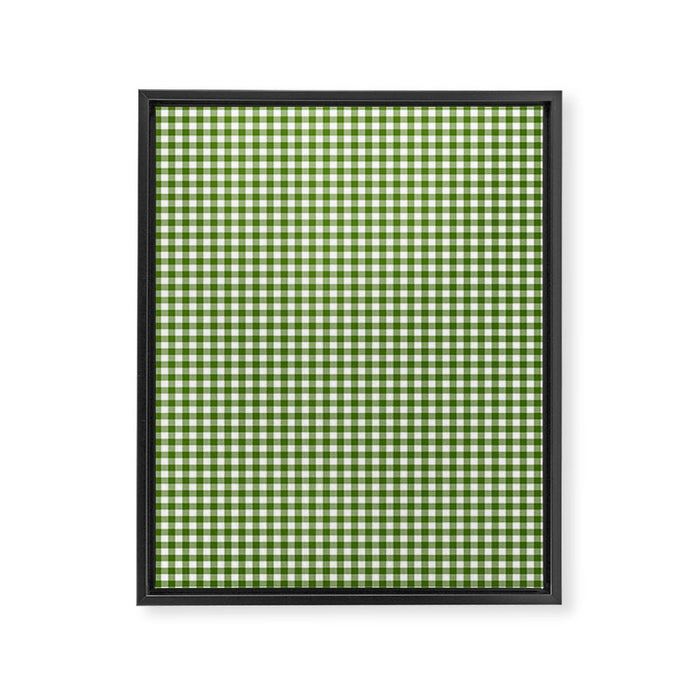 green gingham Framed Canvas Print Gallery Image 1