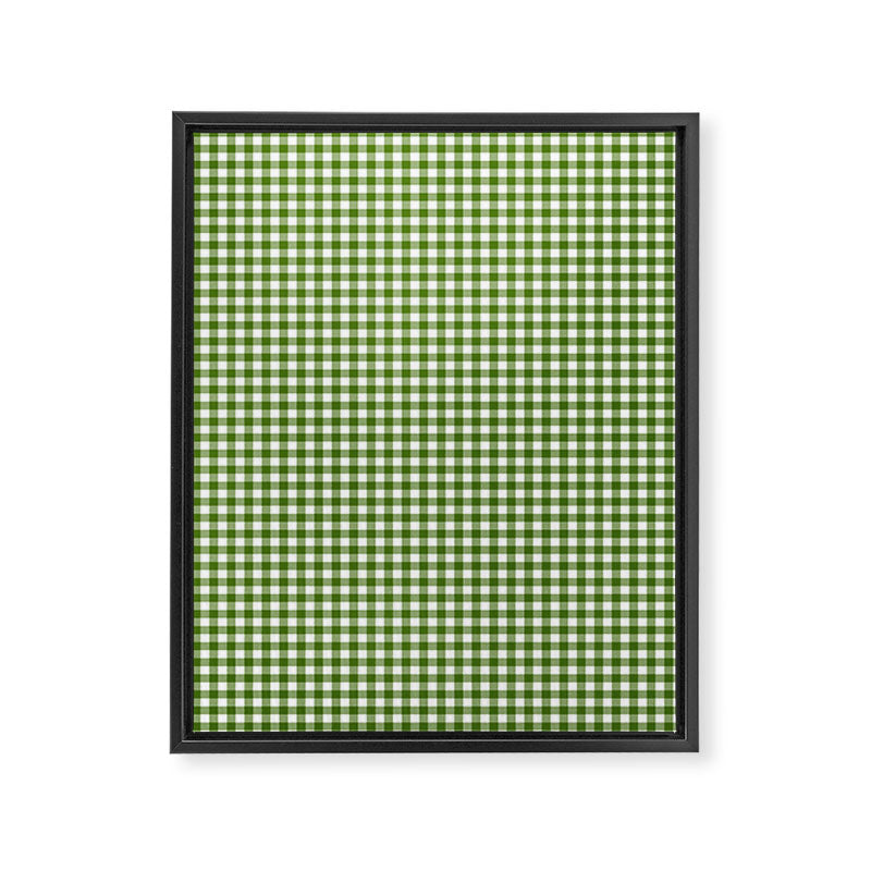 green gingham Framed Canvas Print Gallery Image 8