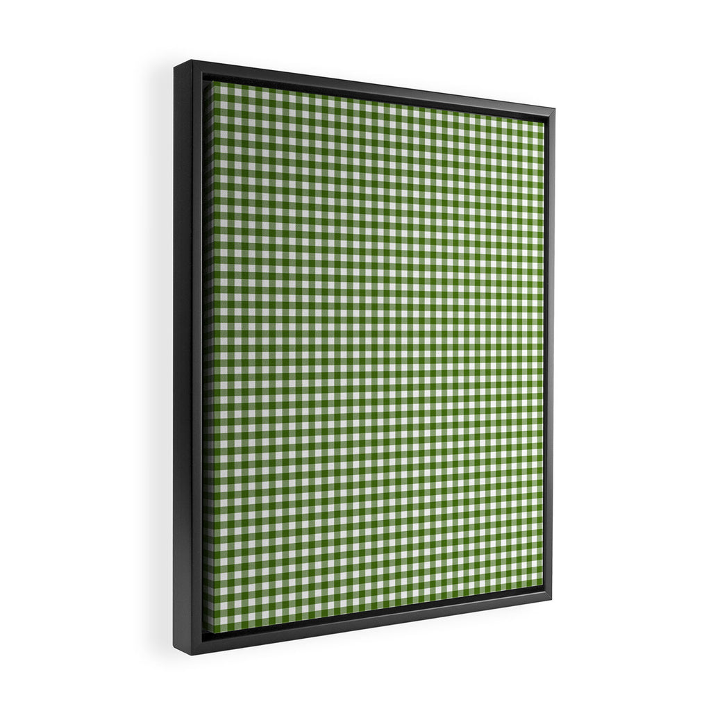 green gingham Framed Canvas Print Gallery Image 2
