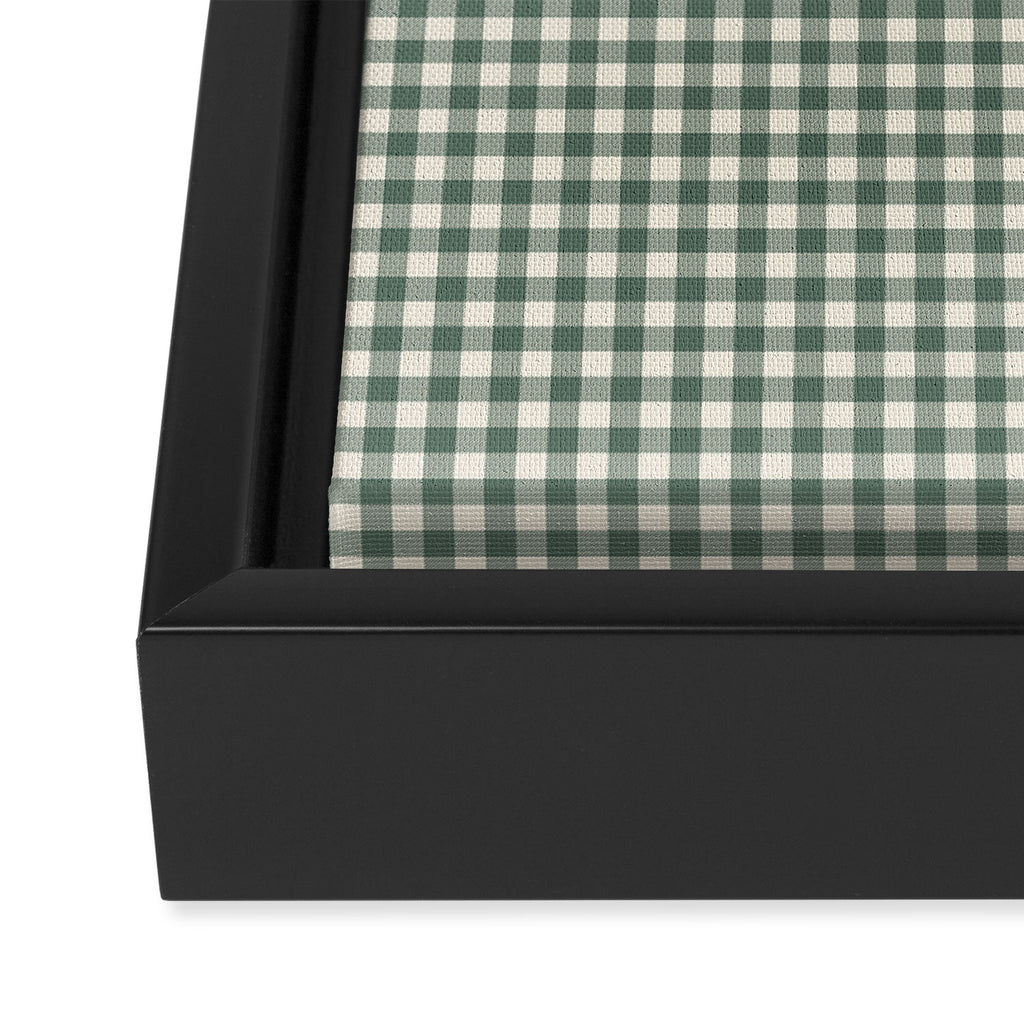 green gingham Framed Canvas Print Gallery Image 3