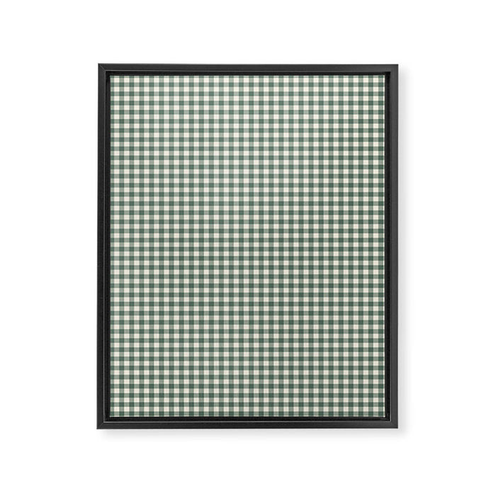 green gingham Framed Canvas Print Gallery Image 1