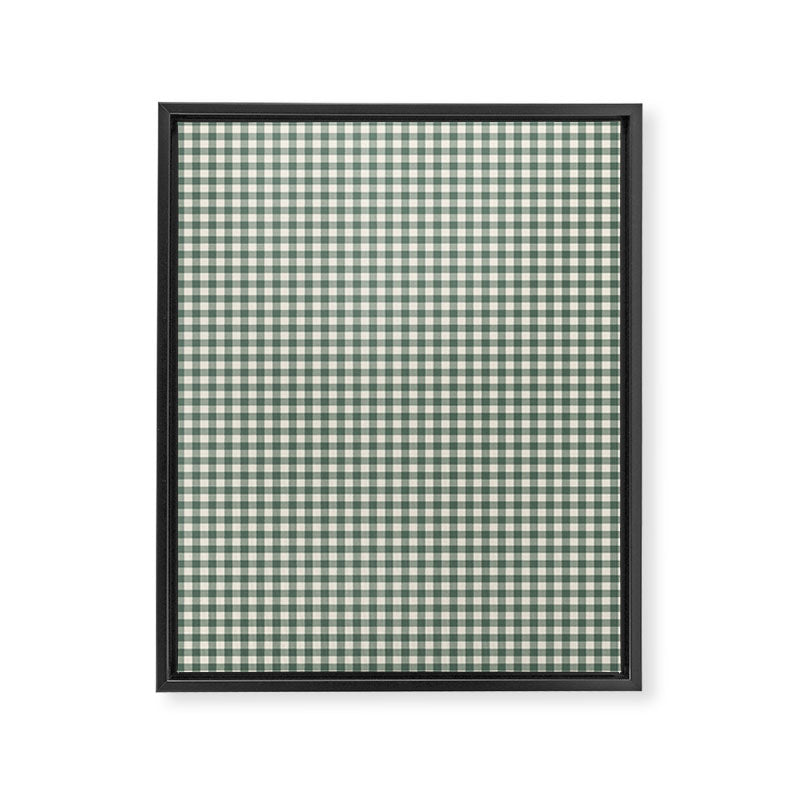 green gingham Framed Canvas Print Gallery Image 8