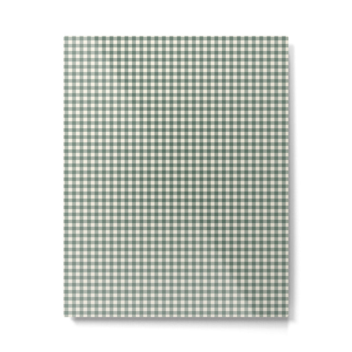 green gingham Metal Print Gallery Image 1