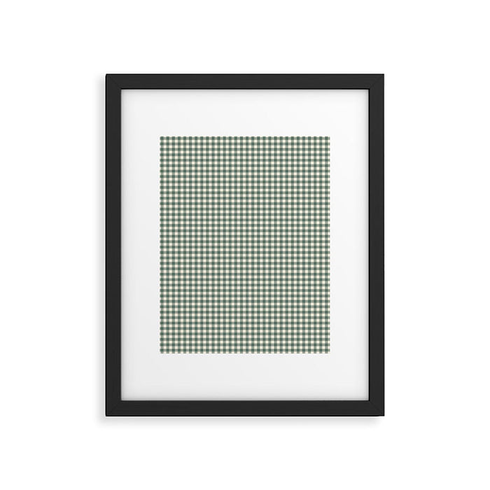 green gingham Framed Art Print Gallery Image 1