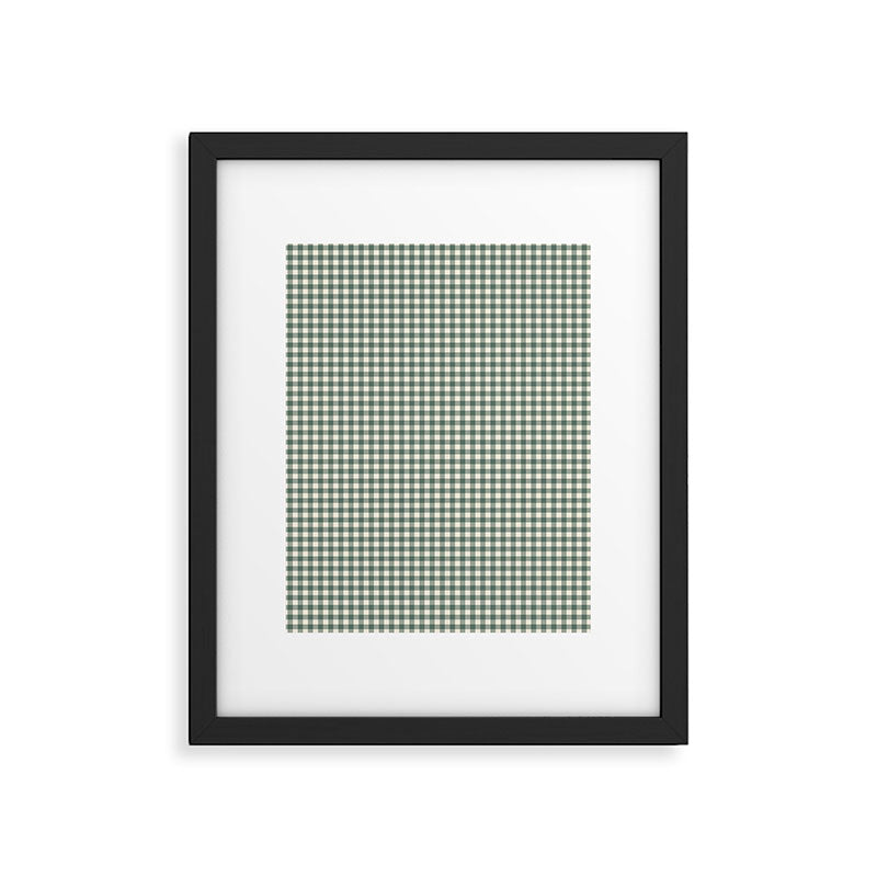 green gingham Framed Art Print Gallery Image 6
