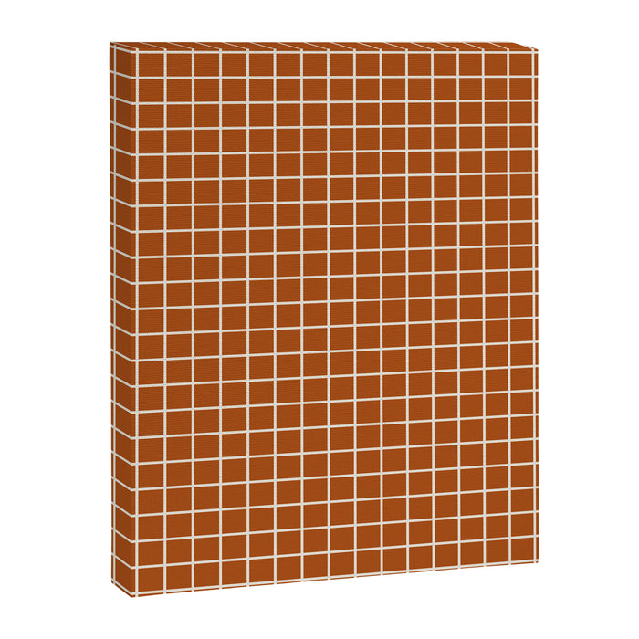 Grid Lines Burnt Orange Geometric Canvas Print Gallery Image 1