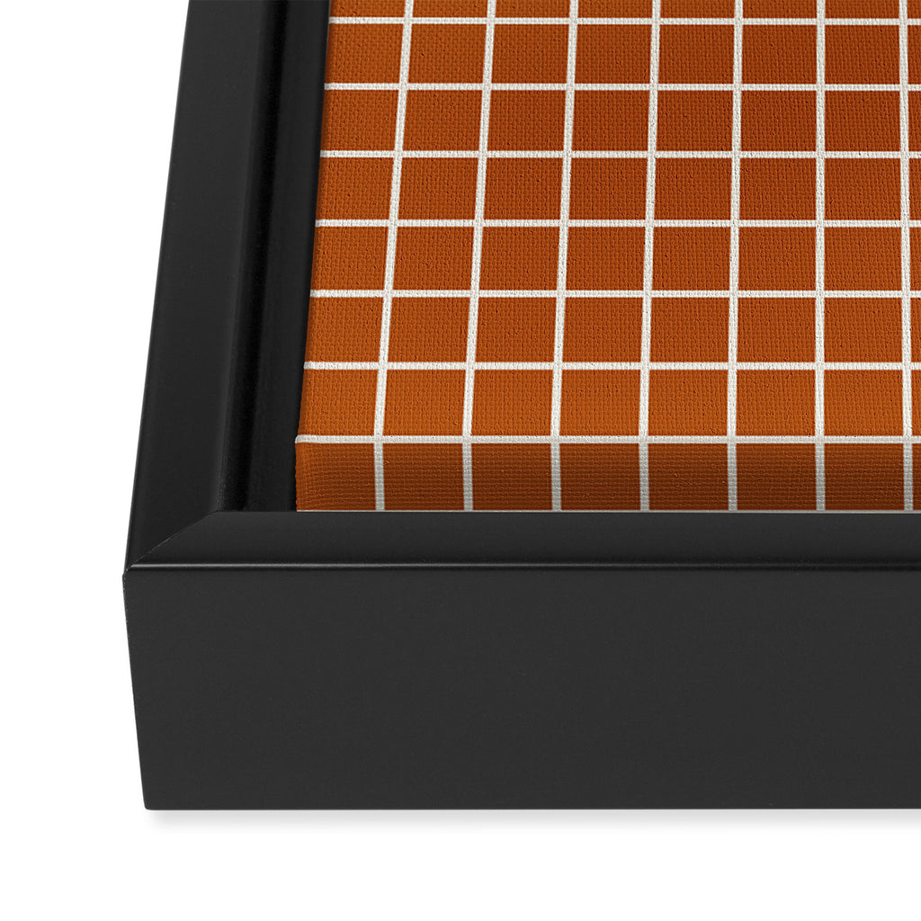 Grid Lines Burnt Orange Geometric Framed Canvas Print Gallery Image 3