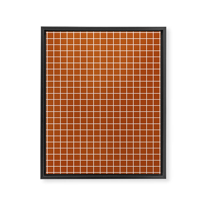 Grid Lines Burnt Orange Geometric Framed Canvas Print Gallery Image 1