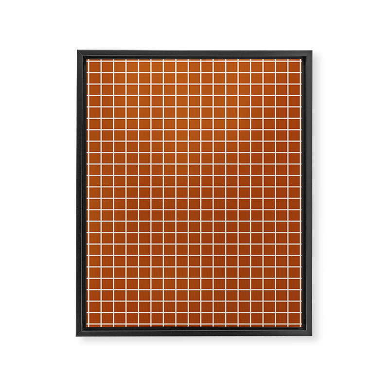 Grid Lines Burnt Orange Geometric Framed Canvas Print Gallery Image 8