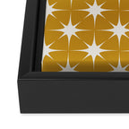 Mustard Yellow Midcentury Modern Atomic Starburst Framed Canvas Print Gallery Image 3
