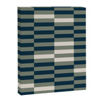 offset stripes Modern Geometric Abstract Shapes Green Black Cream Canvas Print Gallery Image 6