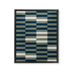 offset stripes Modern Geometric Abstract Shapes Green Black Cream Framed Canvas Print Gallery Image 6