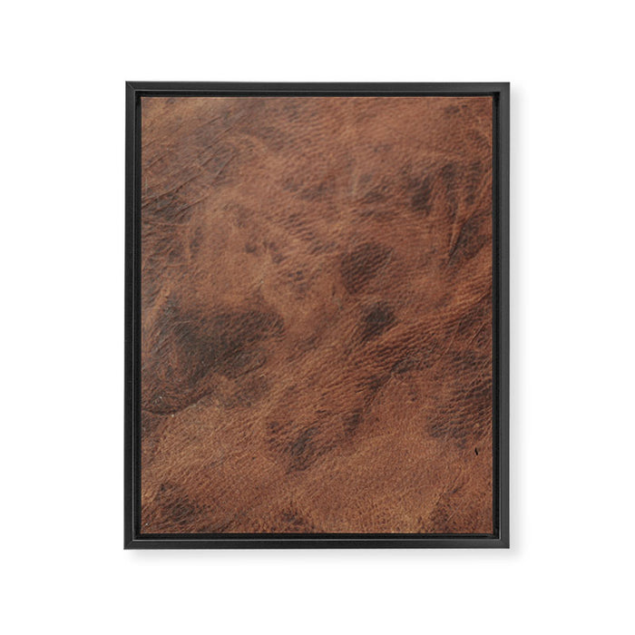 Old Tan Faux Leather Texture Framed Canvas Print Gallery Image 1