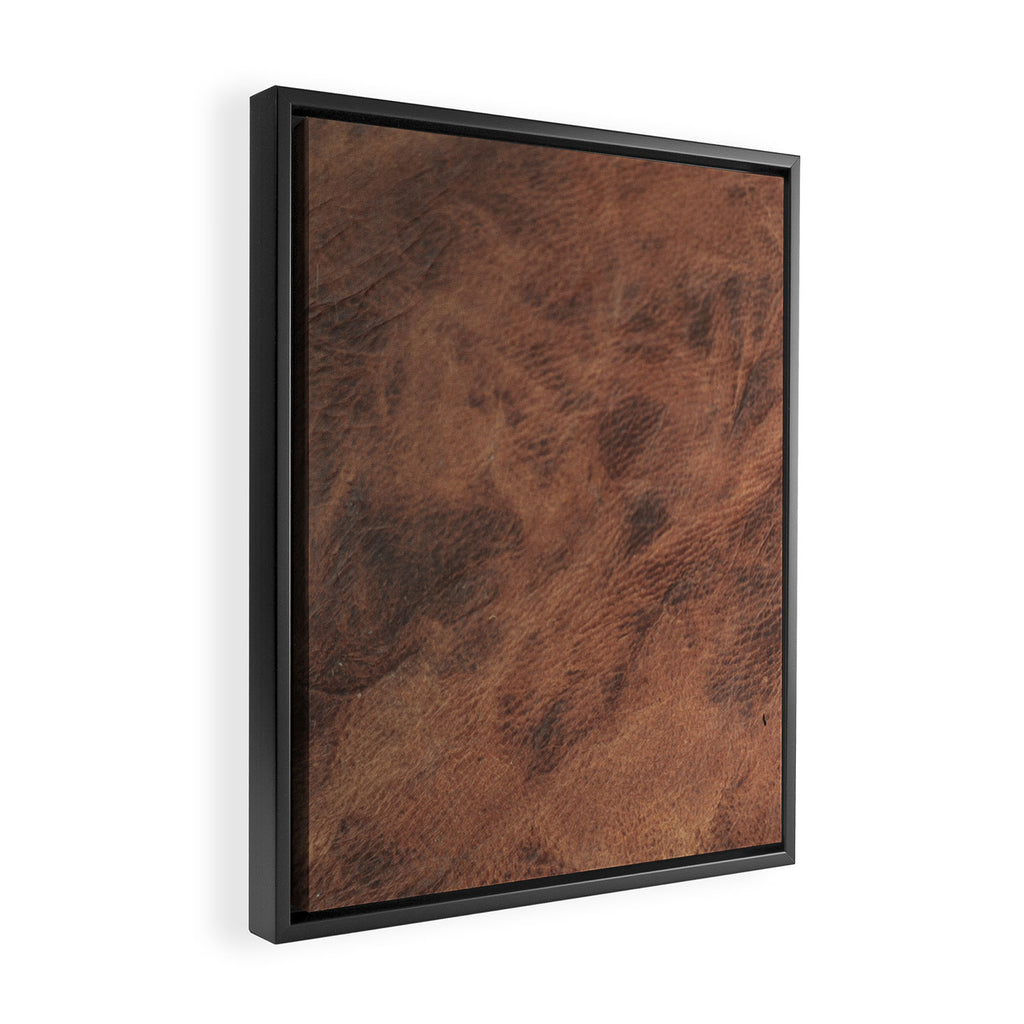 Old Tan Faux Leather Texture Framed Canvas Print Gallery Image 2