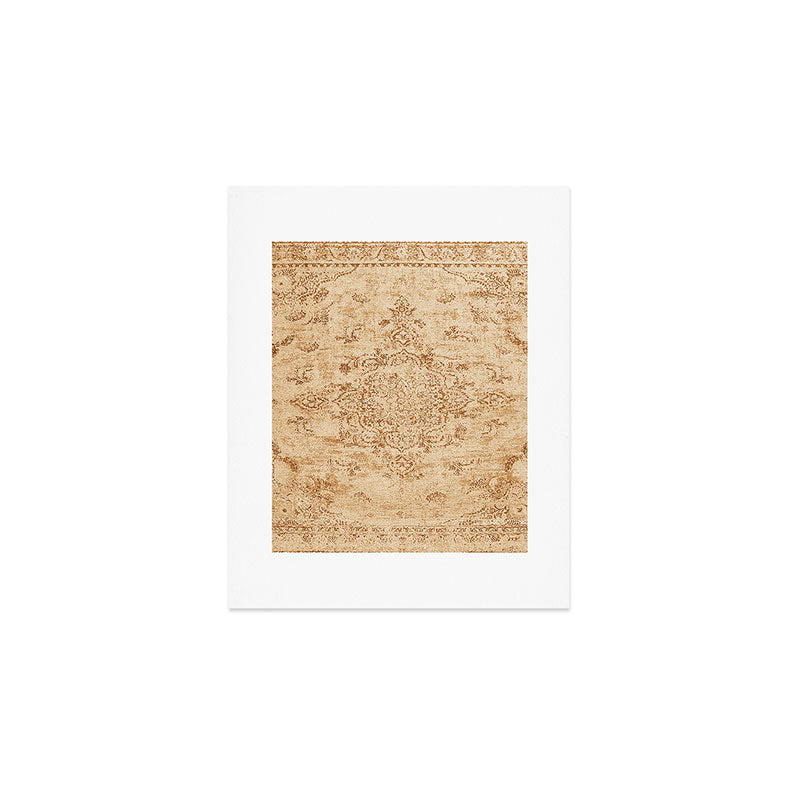 Oriental Style Antique Persian Vintage Rug Beige Art Print Gallery Image 1