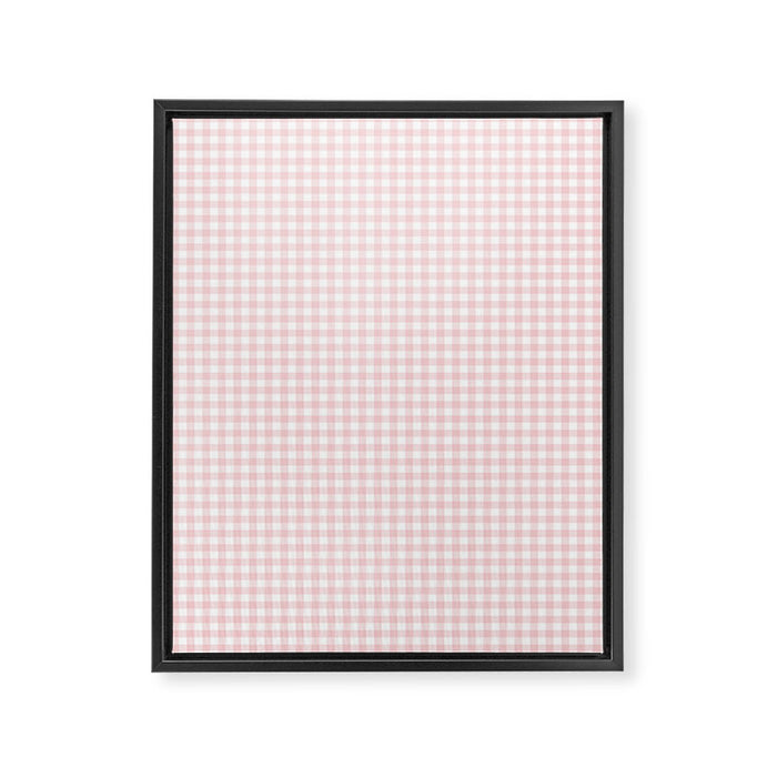 Pink Gingham Framed Canvas Print Gallery Image 1