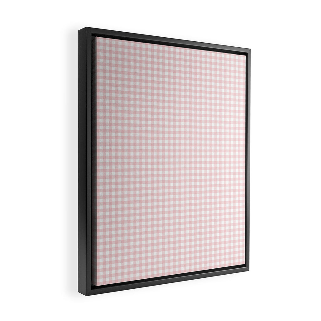 Pink Gingham Framed Canvas Print Gallery Image 2
