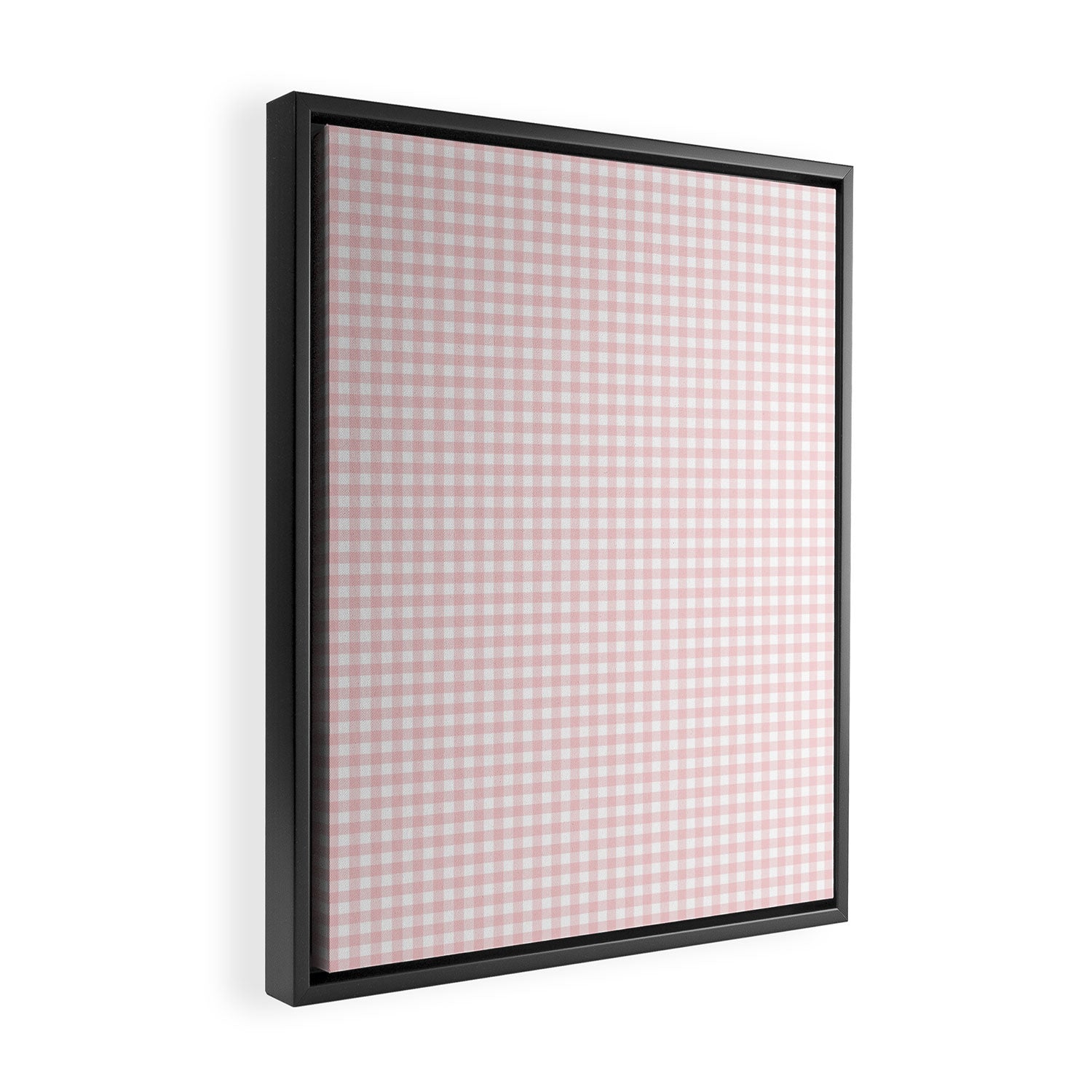 Pink Gingham Framed Canvas Print Gallery Image 2