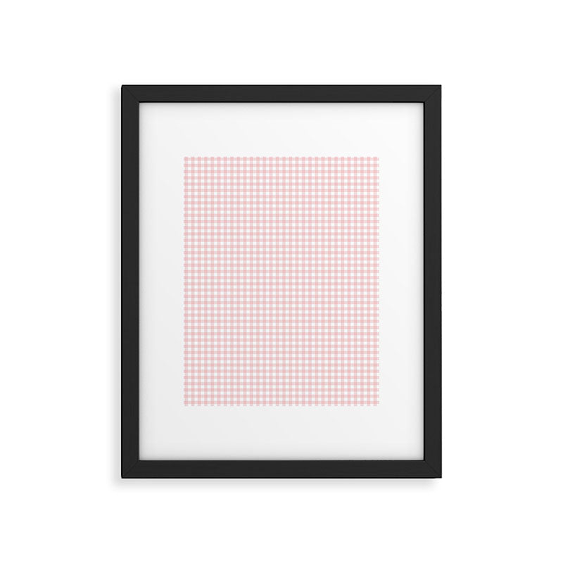 Pink Gingham Framed Art Print Gallery Image 6