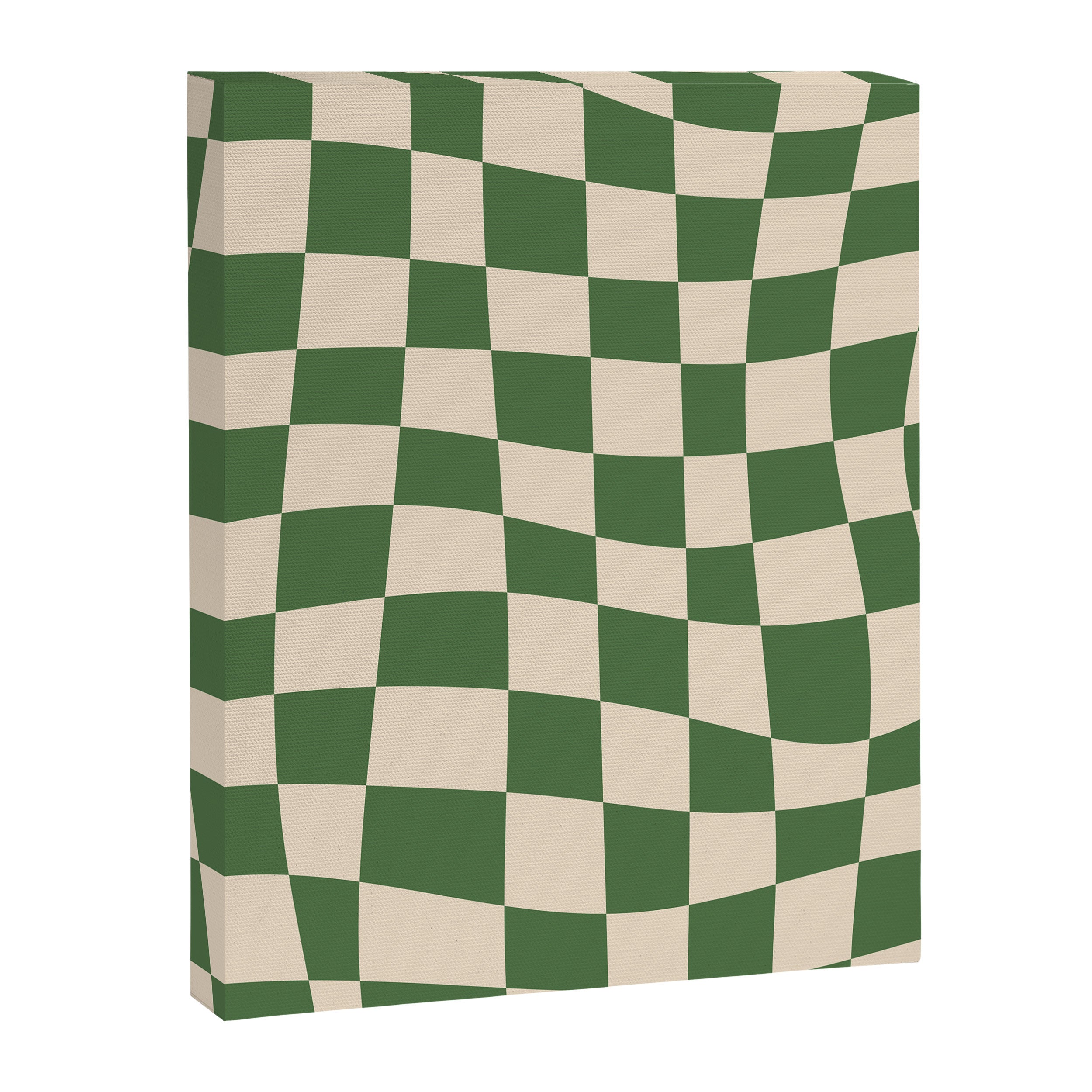 Retro Forest Green checkered Canvas Print Gallery Image 6