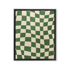 Retro Forest Green checkered Framed Canvas Print Gallery Image 6