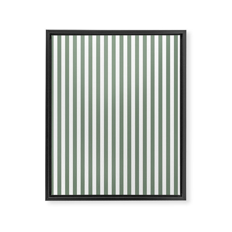 Sage Green Stripes Framed Canvas Print Gallery Image 8