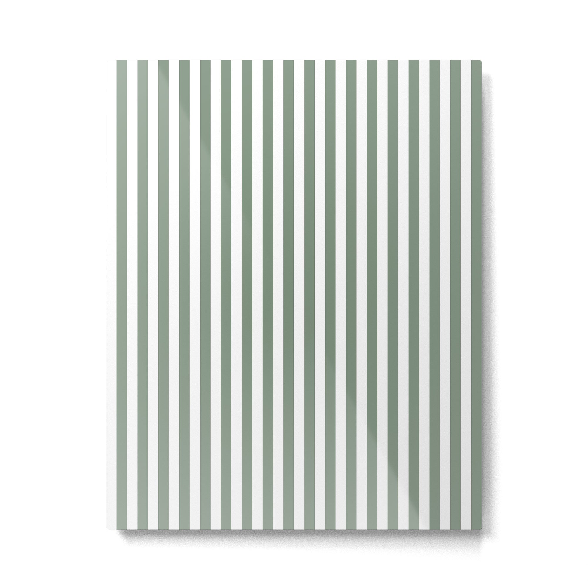 Sage Green Stripes Metal Print Gallery Image 6