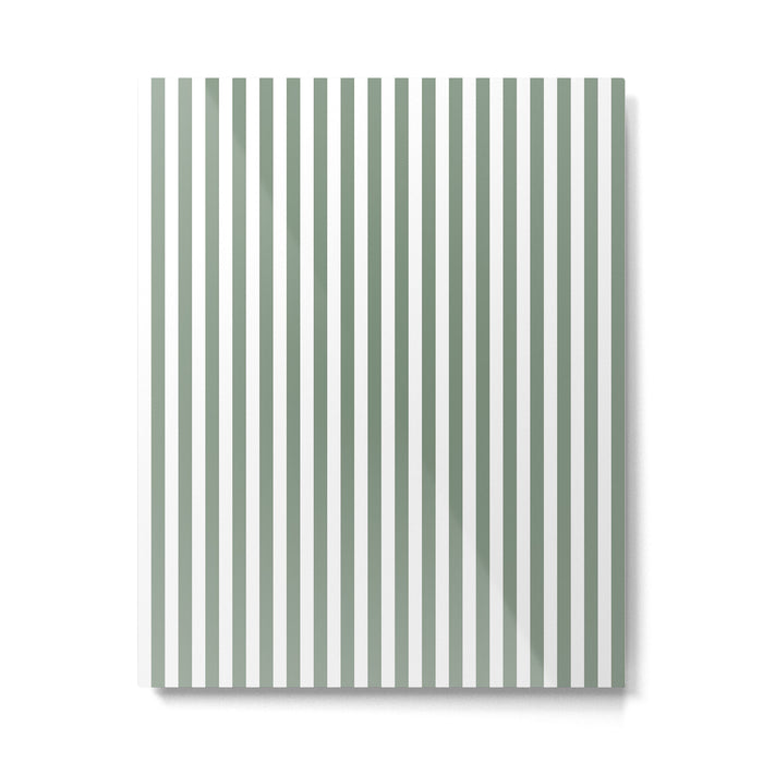 Sage Green Stripes Metal Print Gallery Image 1